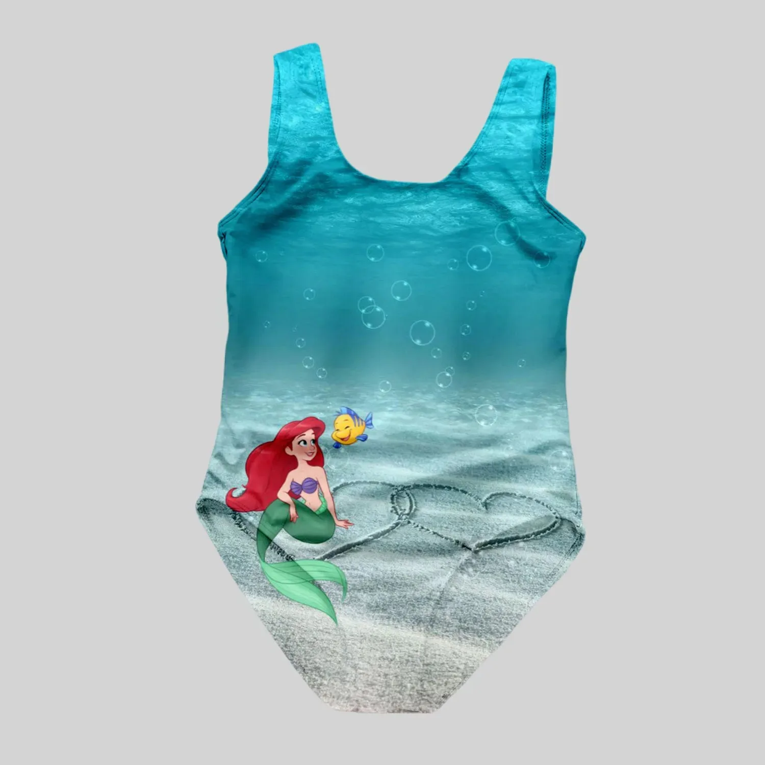 MINISO Children's 1-Piece Set Of Mermaid 3d Printed Girl Swimsuit - Suitable For Summer Beach Vacation Swimsuit Swimming