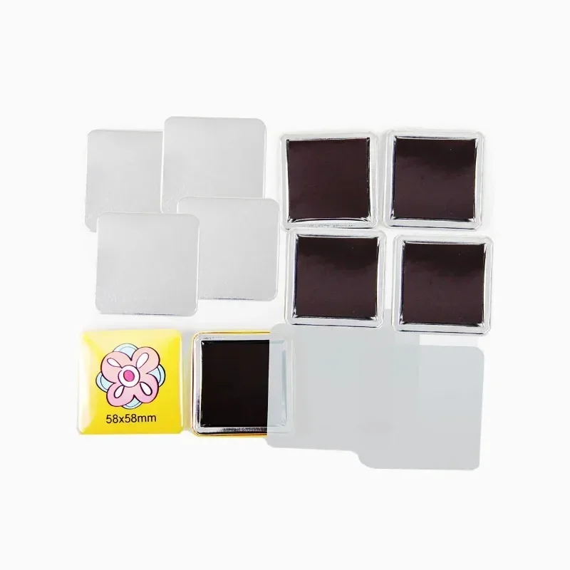 Hot selling high-quality square 58 x 58mm rubber button badge