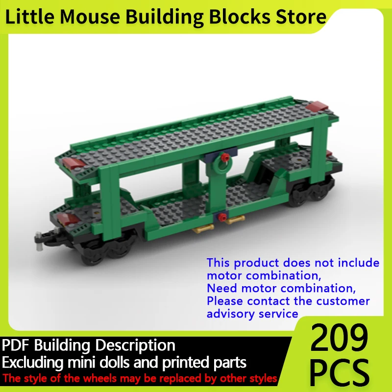 

City Car Model MOC Building Bricks Christmas Train Car Transport Modular Technology Gifts Holiday Assemble Children Toys Suit