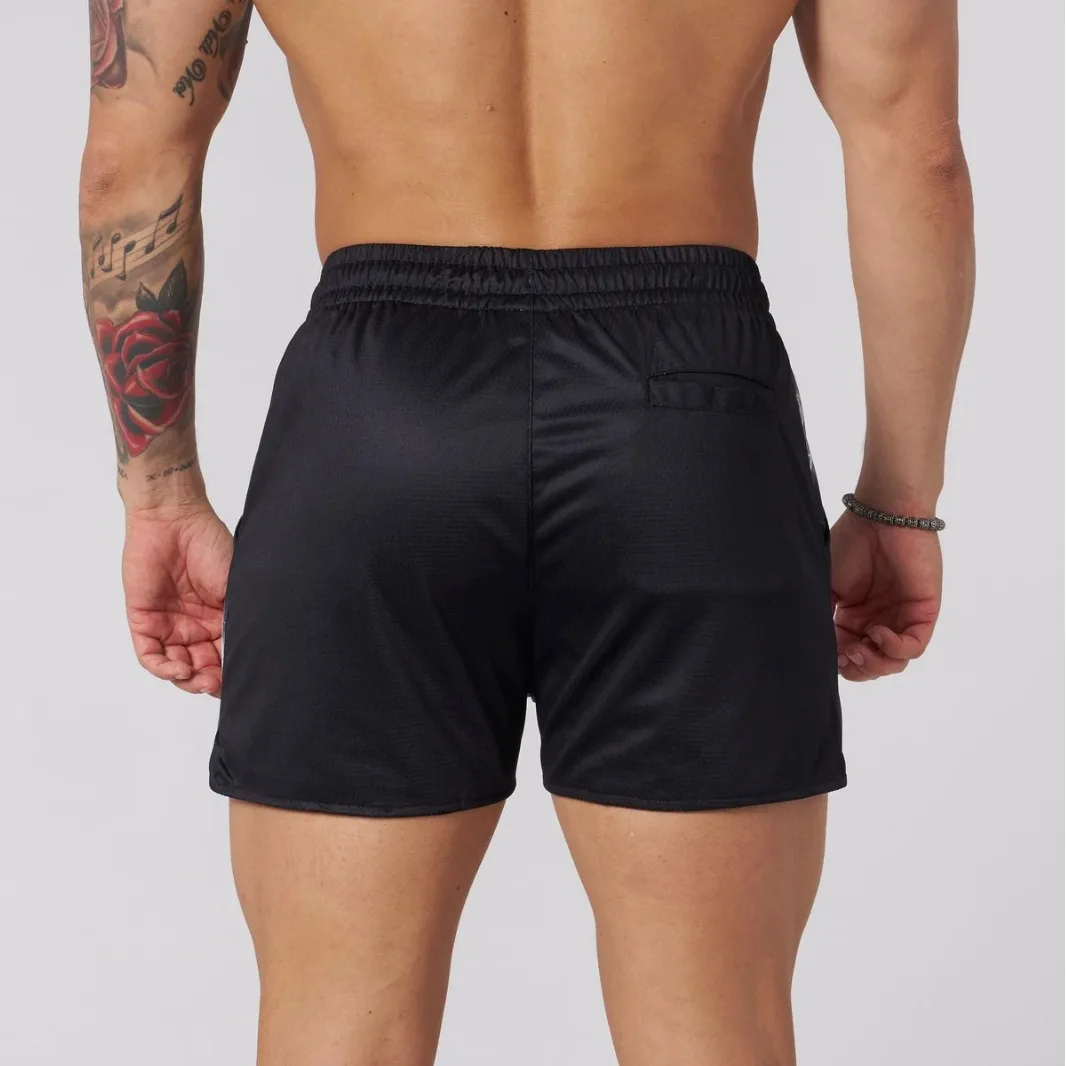 YOUNGLA-American Four-Point Sports Shorts de Fitness, Crânio 3D Impresso Malha, Secagem Rápida, Respirável, Correndo, Praia