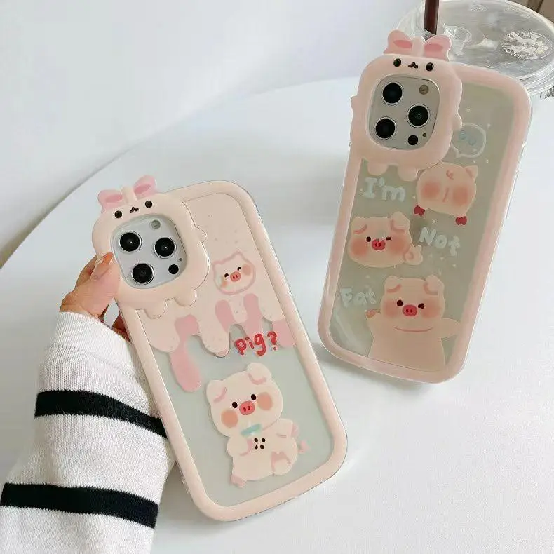 Cute Animal Case For Infinix Smart 7 6 5 Hot 30 30i 9 20 30 Play 20I 3D Bow-knot Little Monster Lens Clear Soft Phone Back Cover