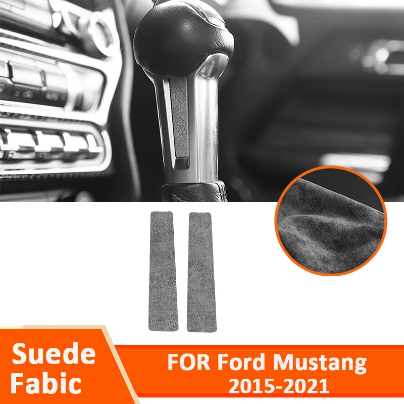 

Soft Suede Fabic Auto Gear Shifter Konb Side Trim Strips Decorative Sticker Car Interior Parts For Ford Mustang 2015-2021
