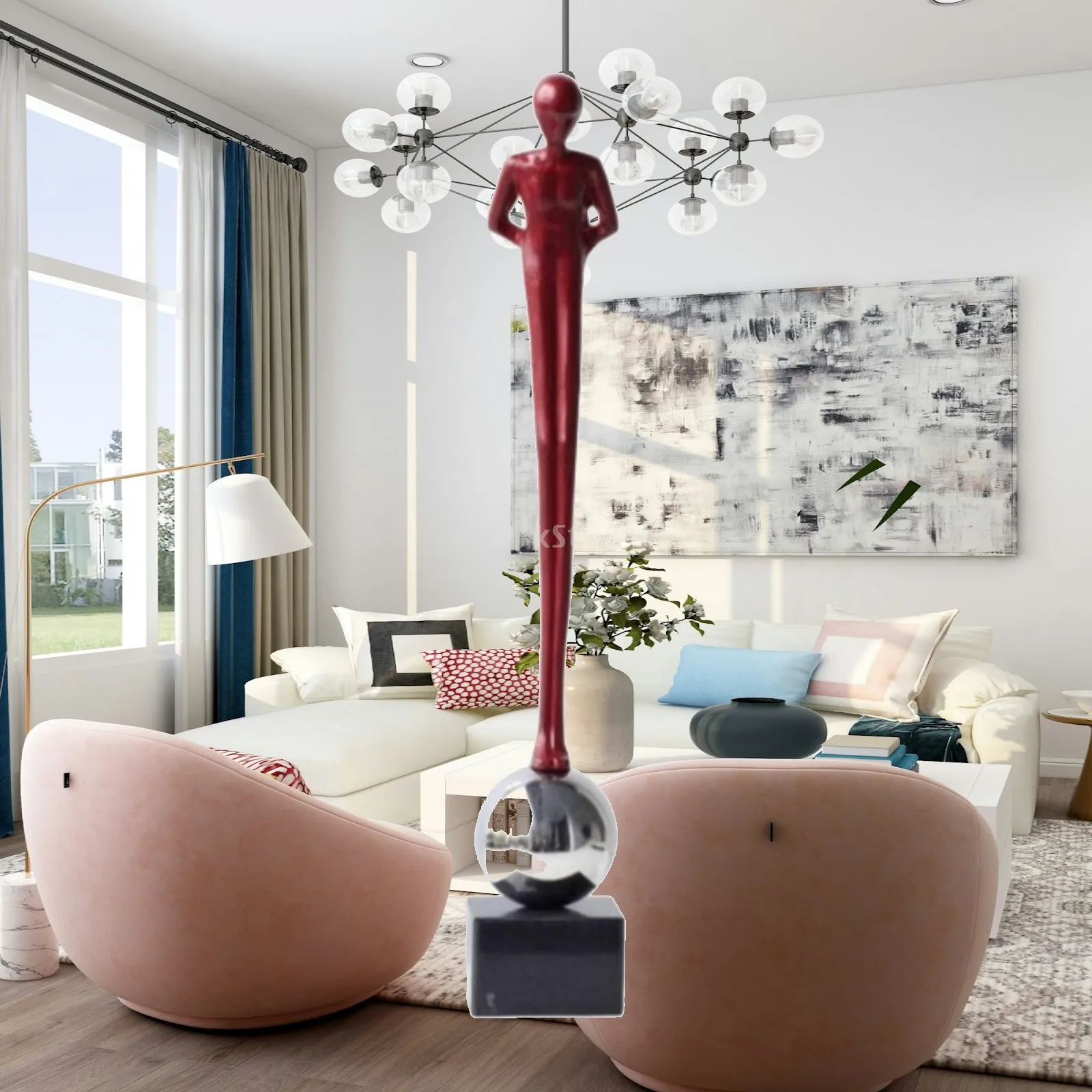 abstract-human-figurine-tall-sculpture-with-spherical-base-artistic-for-entryway