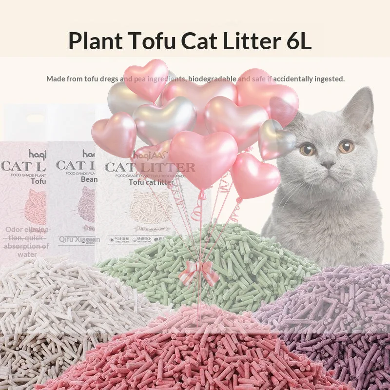 Planta Original, arena para gatos de Tofu, 6L, té verde, planta mixta, arena para gatos, suministros para mascotas de aglomación rápida