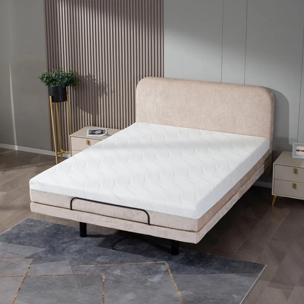Luxury Adjustable Bed with Memory Foam Mattress Folding Control Frame, Electric Bed Base for Home Hospital Use Zero Gravity