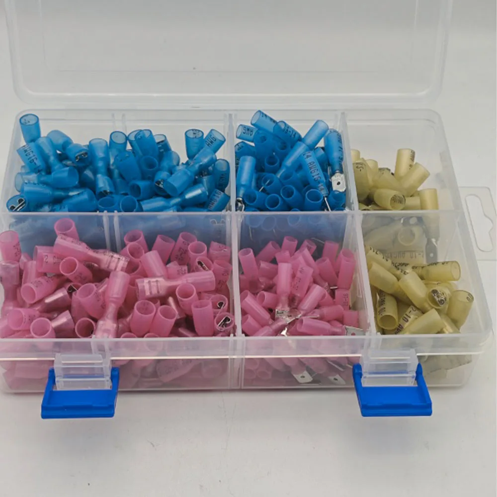320 PCS Heat Shrink Spade Connectors Female and Male Terminals Insulated Quick Disconnect Wire Connectors Connectors Kit