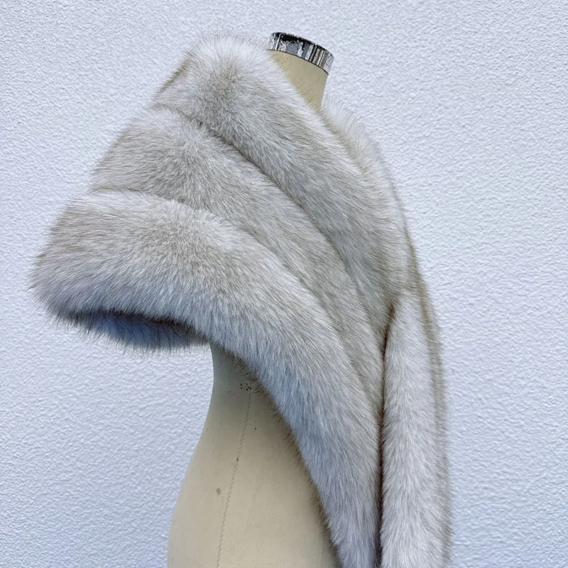 2025 novo estilo coreano falso pele de raposa roubou envoltório feminino inverno quente capa de pelúcia cachecol elegante noite wear xale