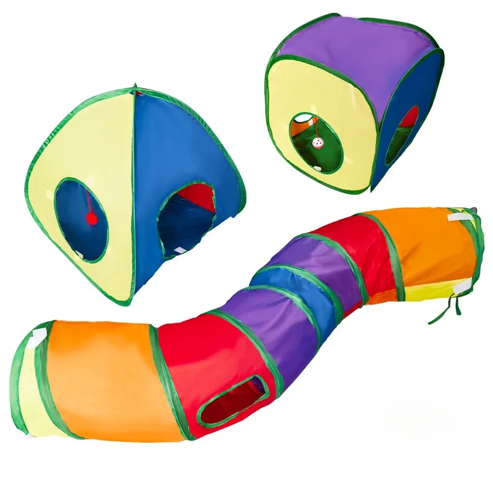 Pet Supplies Cat S Pass Play Tunnel Foldable Cat Tunnel  Cat Tunnel Cat Toy Breathable Drill Barrel for Indoor Loud