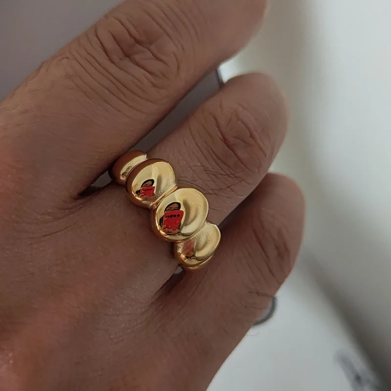 

Женское кольцо из нержавеющей стали с бусинами, простое минималистичное ювелирное изделие с полусферой, 2024