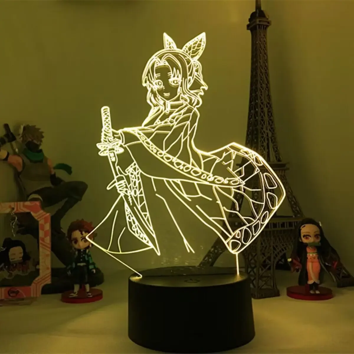 Anime Demon Slayer Kimetsu No Yaiba Kokushibo Manga Figure Night Light Kocho Kanae 3D Lamp Bedroom Decor Kids Birthday Gift