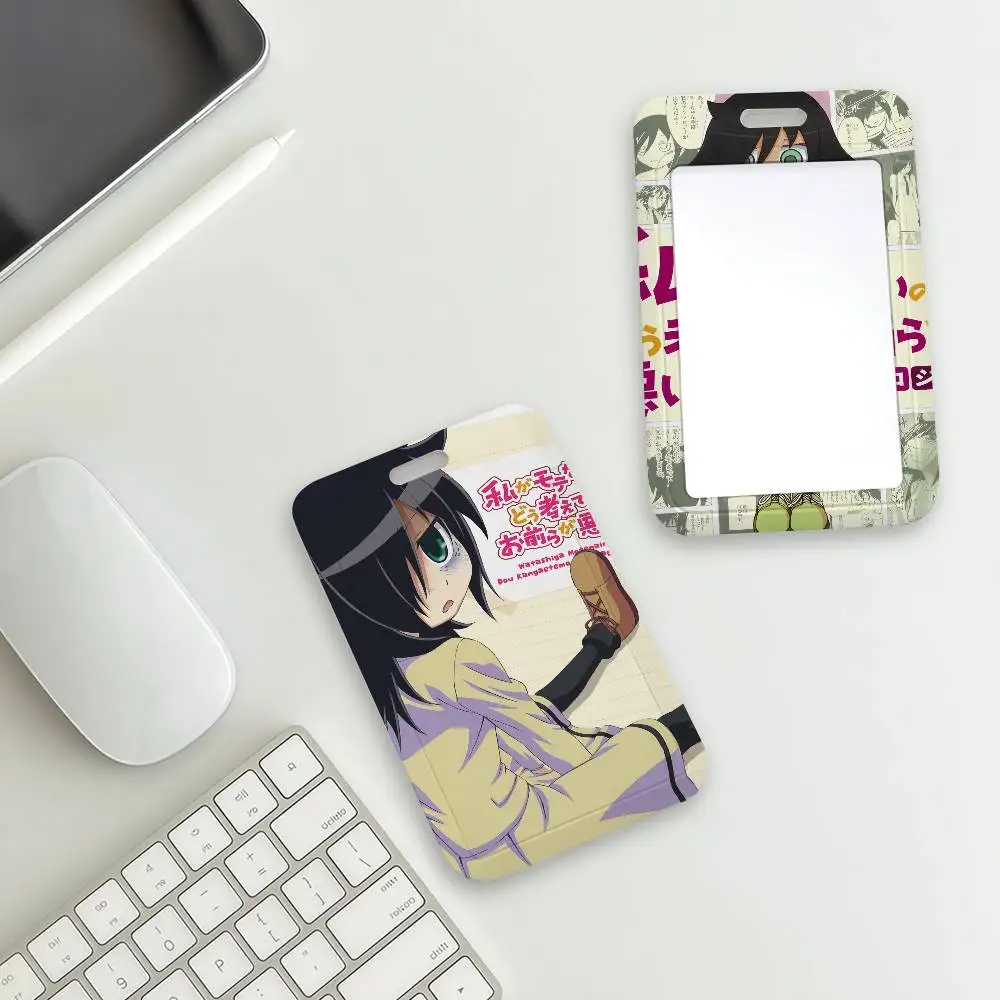 Watamote Tomoko Kuroki Card Holder Student Campus Meal Cards Public Transport Subway Cardcase