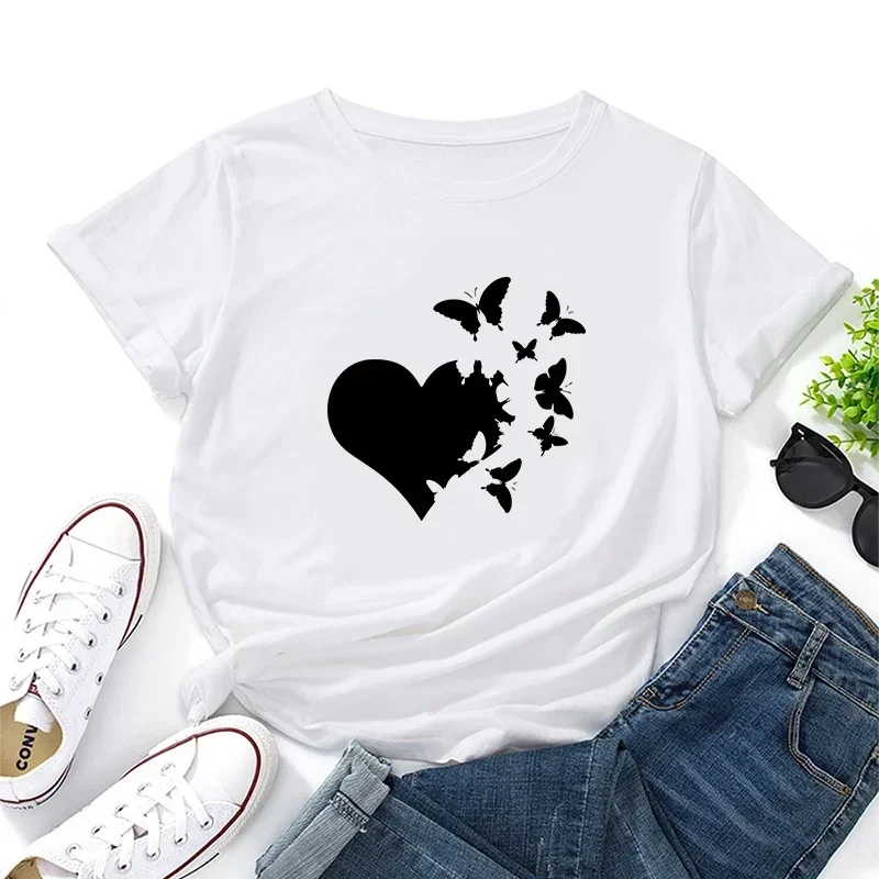 Oversized Women Summer Fashion tee Drawn Printed Casual Short Sleeve Top Pullover Comfortableand soft crewneck Trendy trendy tee