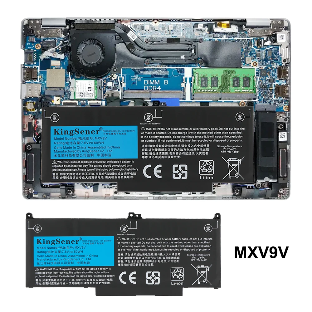 KingSener 7,6 V 60WH MXV9V Laptop Akku Für DELL Latitude 7300 7400 5300 5310 5300 5310 2-in-1 Serie 5VC2M 05VC2M 829MX 0829MX – Detail 6
