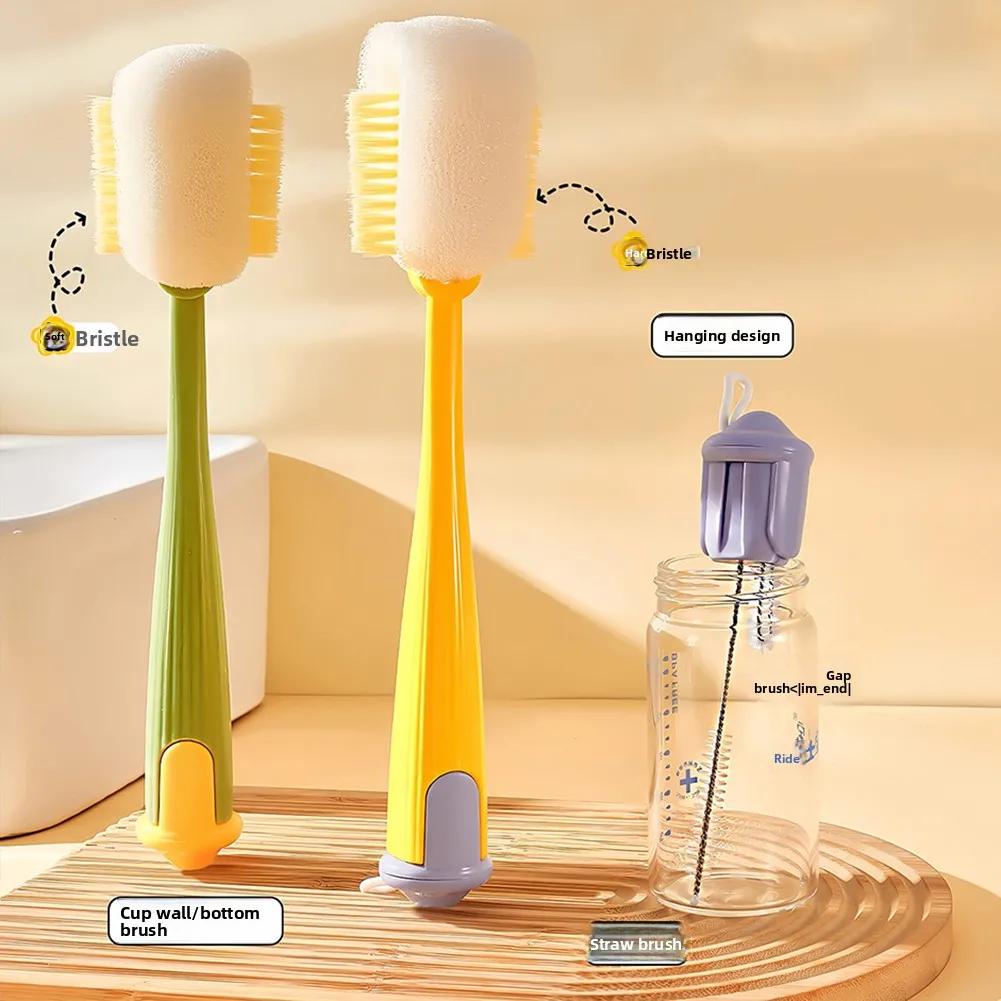 4 In 1 Water Cup Cleaning Brush,Multifunctional Water Bottle Crevice Cleaner,Efficient Tea Stain For Glasswares Cleaning Tool