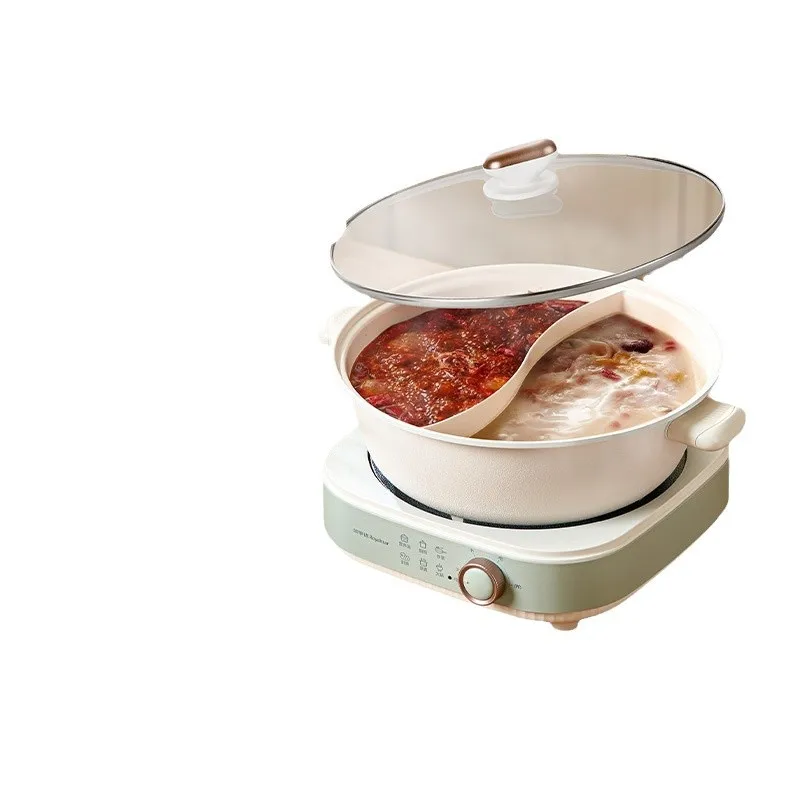 

Household multi-function electric wok, split multi-purpose pot