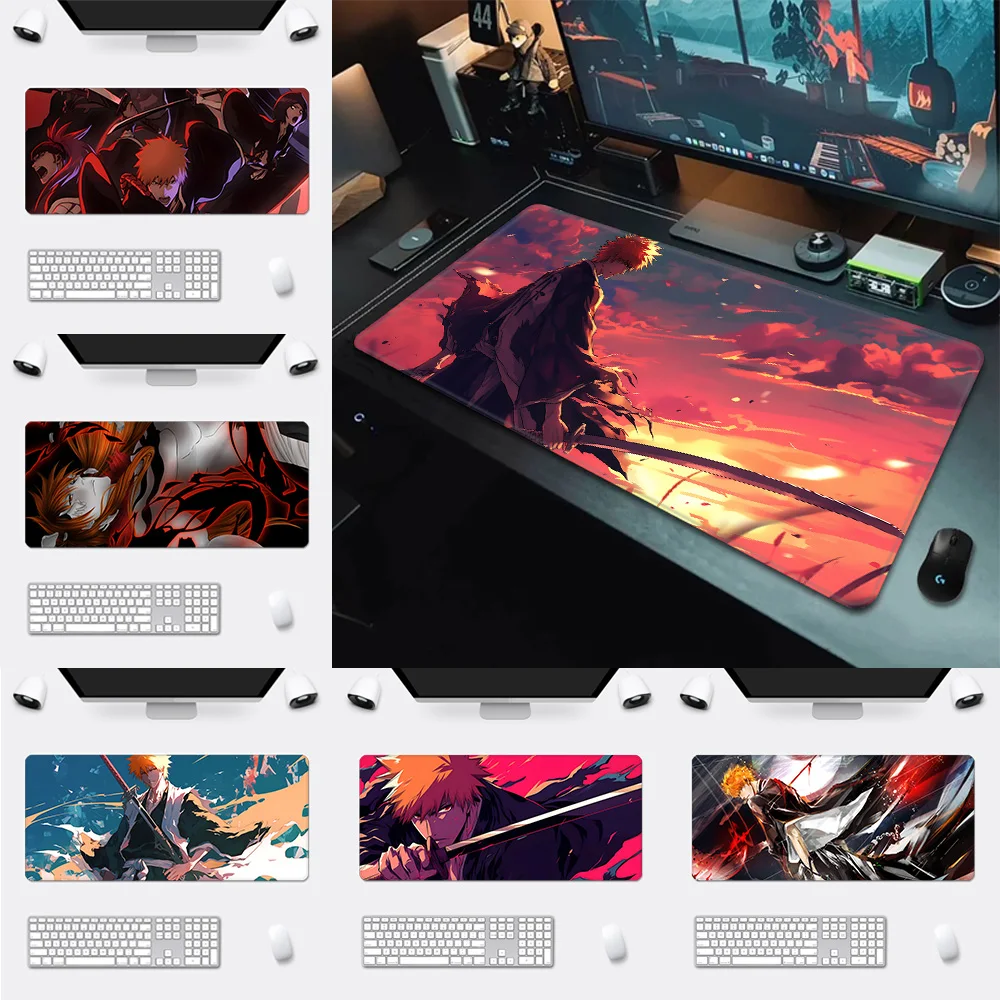 Hot Anime BLEACH Mousepad HD Printing Computer Gamers Locking Edge Non-slip Mouse Pad XXL90x40cm Keyboard PC Desk Pad