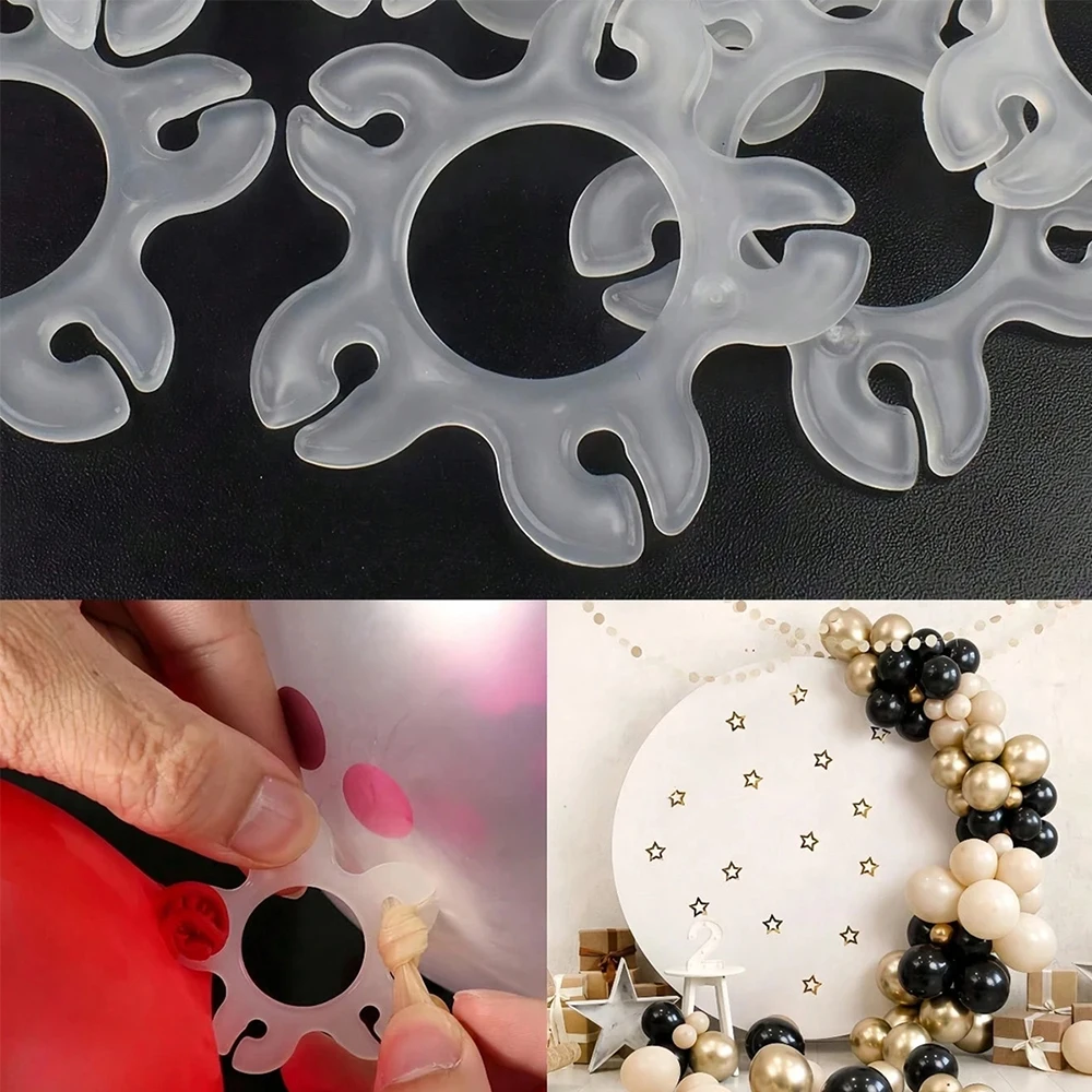 25/50Pcs Balloon Clips Plastic Balloon Buckle for Balloon Arch Connectors Frame Ring for Birthday Wedding Party Decoration