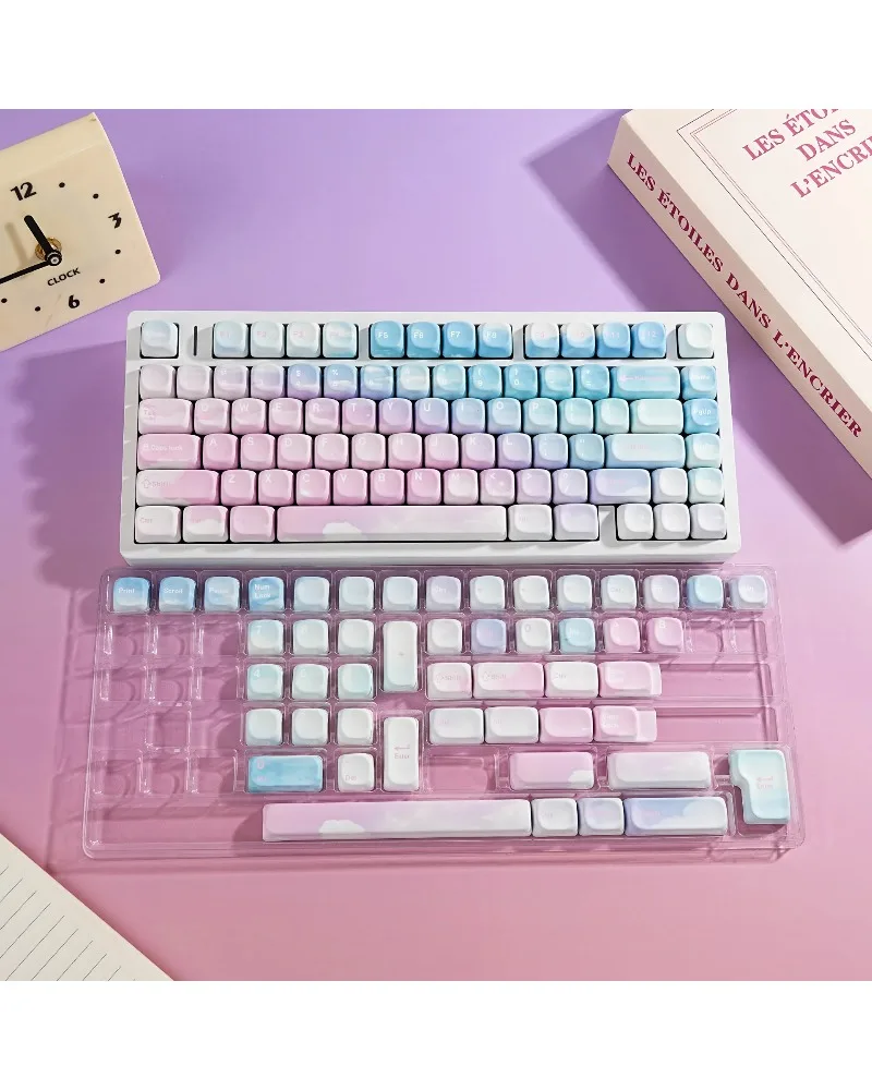 

Sky Style PBT Sublimation Keycaps MOA Height Support Arabic Korean German French Spanish Brazilian Russian Small Languages