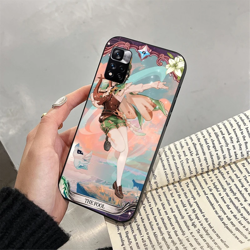 Genshin Impact Tarot Card Phone Case for Xiaomi Redmi Note 13 12 Pro 11S 11 10 Pro 9Pro Note9 10S  Redmi 10 9C 9A Funda