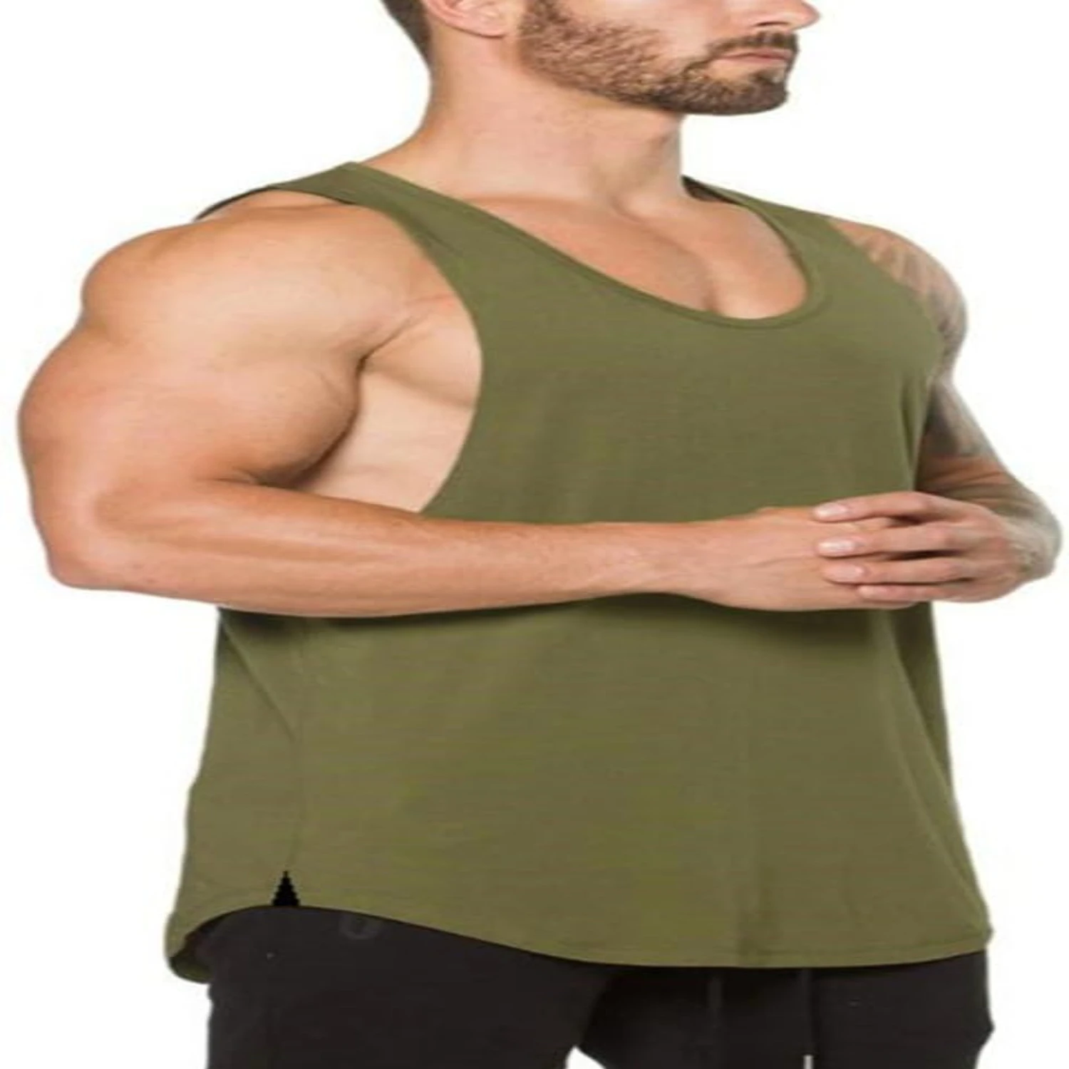 Enhance Your Strong and Stylish Look with Sleek Men's Sleeveless Muscle Tank Tops - Perfect for Intense Bodybuilding Gym Workout