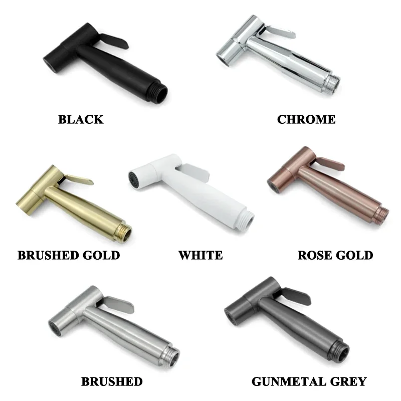 

White Stainless Steel Handheld Portable Diaper Bidet Toilet Shattaf Sprayer Bathroom Bidet Shower Head Douche Nozzle Rose Gold