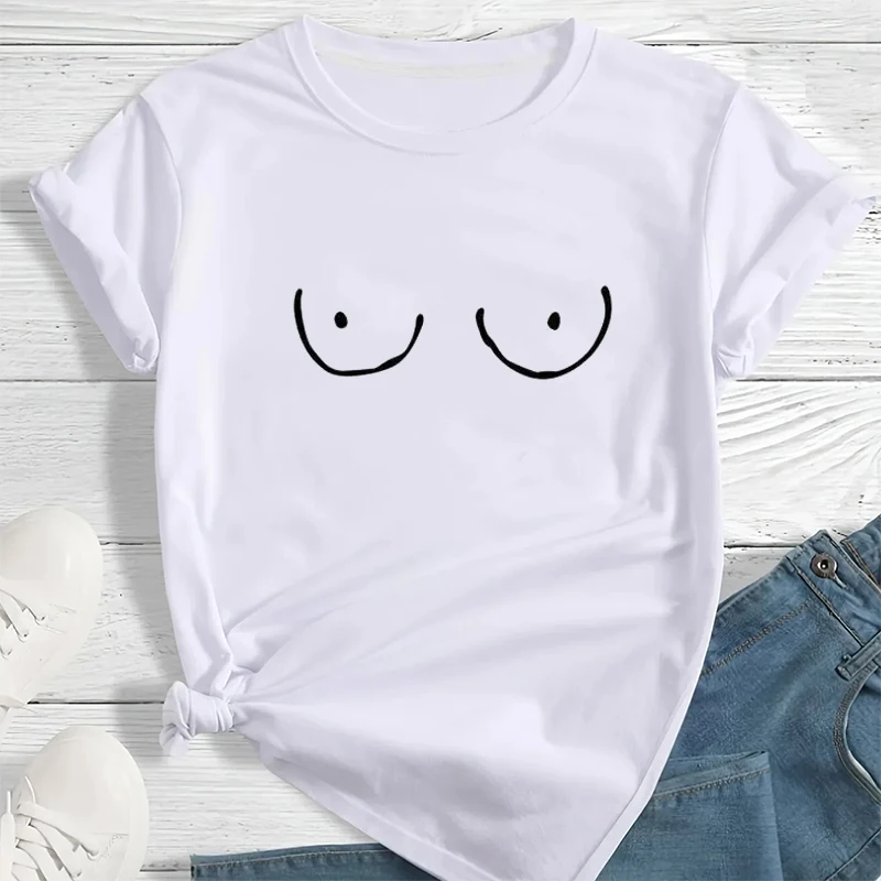 

2025 Summer Women T-shirt Funny Sexy Print Short Sleeve T Shirt Female Harajuku Casual Streetwear O Neck Tee Unisex Clothes Y2k
