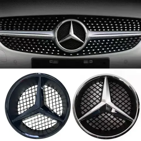 1X·3D ABS 자동차 전면 그릴 배지 커버 스타 로고 그리드 라벨 메르세데스 벤츠 GLE250 320 350 450 400 500/GLE63/S용