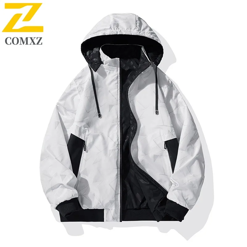

COMXZ 2025 Men Coat Spring Autumn 2023 New Trendy Casual Shirt Knit Cotton Thick Clothes Mens Wear Autumn Two Sides Wear Jacket