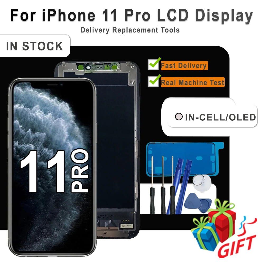 OLED Pantalla For iPhone 11 Pro LCD Touch Screen Digitizer Assembly Replacement Parts For iPhone 11 Pro LCD A2215 A2217 A2160