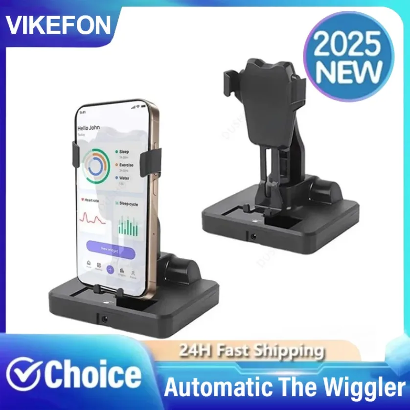 

Desktop Phone Holder Automatic The Wiggler Lazy For iPhone Samsung Xiaomi Huawei Left and Right Swing Stepper Cellphone Bracket