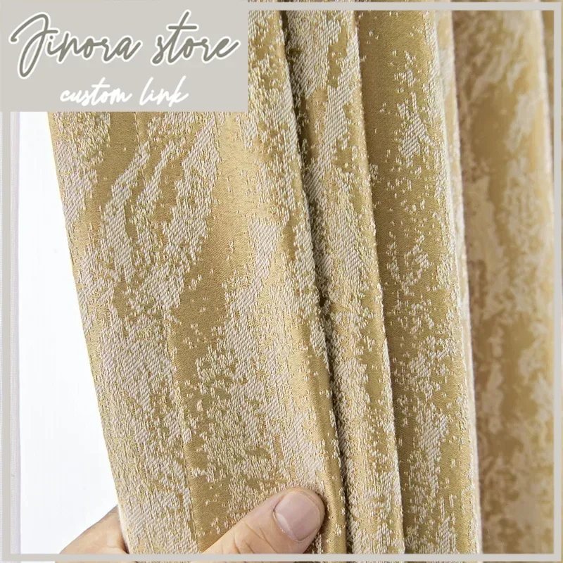 2025 New Style Cotton And Linen Golden Bronzing Thickening Shading Soundproof Curtains For Living Room Bedroom Finished Products