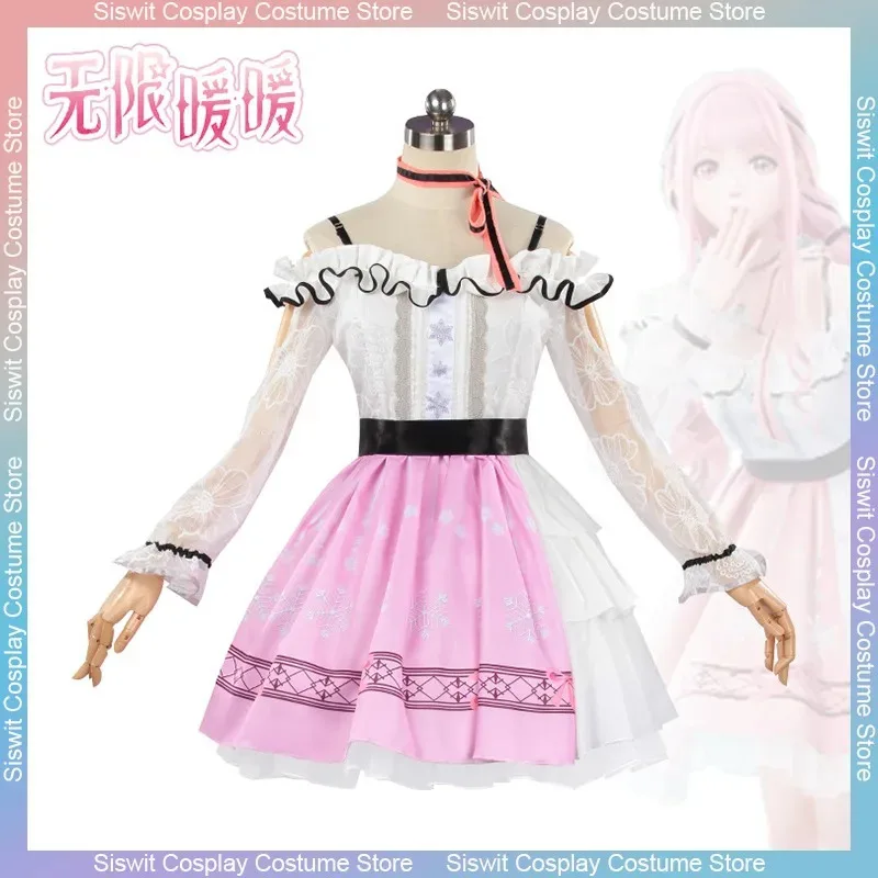 Juego Infinity Nikkii disfraces Cosplay Nikki vestido rosa de Lolita accesorios de ropa conjunto Anime trajes de fiesta de Carnaval trajes de niña x;