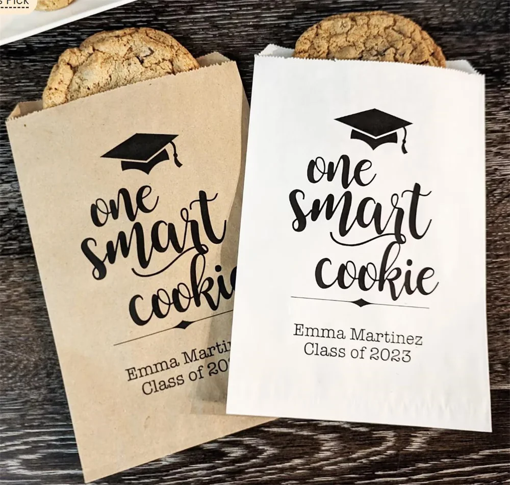 

50 Graduation Party Decor, One Smart Cookie, Graduation Favor Bags, One Smart Cookie, High School Graduation, College Graduation