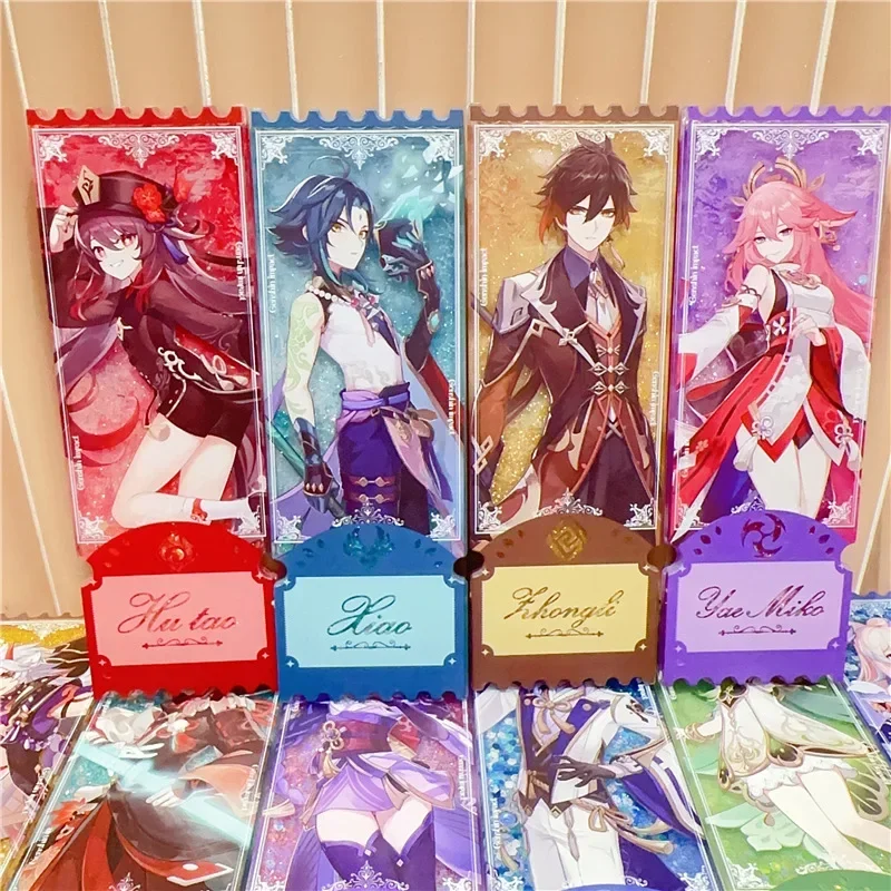 79 personaggi gioco impatto modello fronte-retro bella cascata sabbie mobili Ticket Stand figura modello acrilico Desktop Decor
