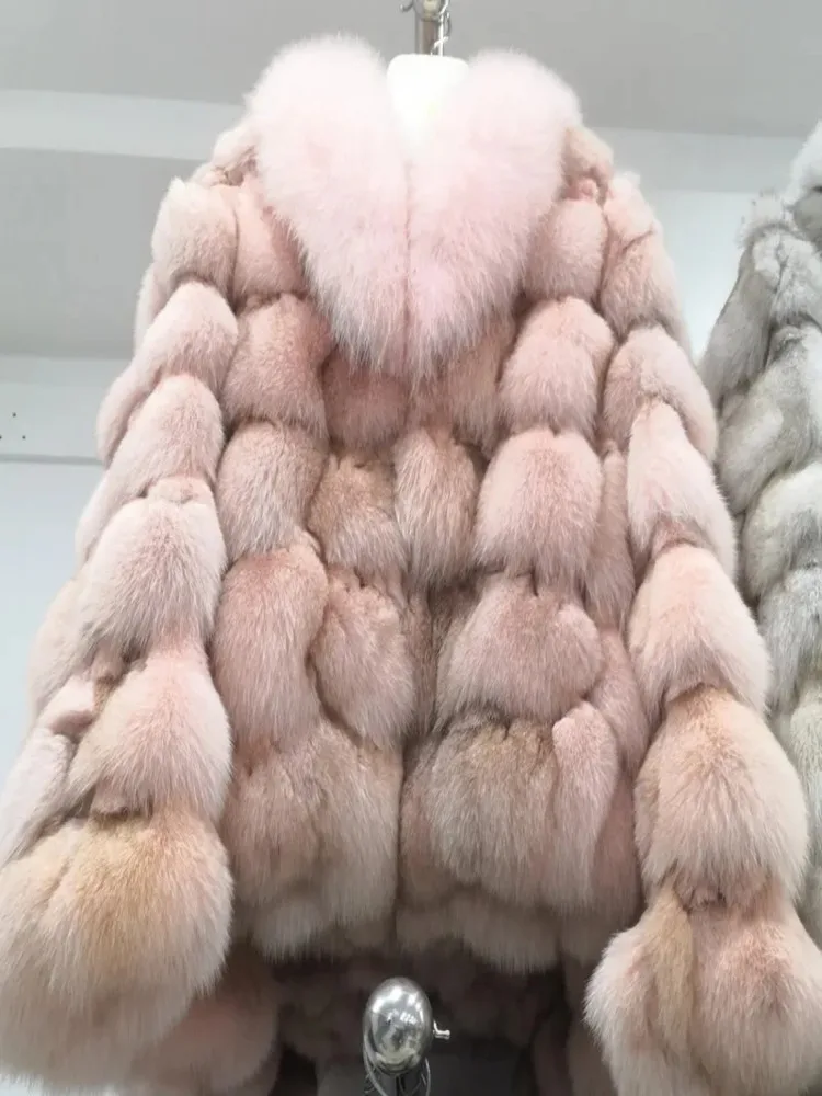 Real Fur Coat Women Clothing Warm Fox Short Coats And Jackets Solid Color Collar Parkas Casaco Feminino Zm1166