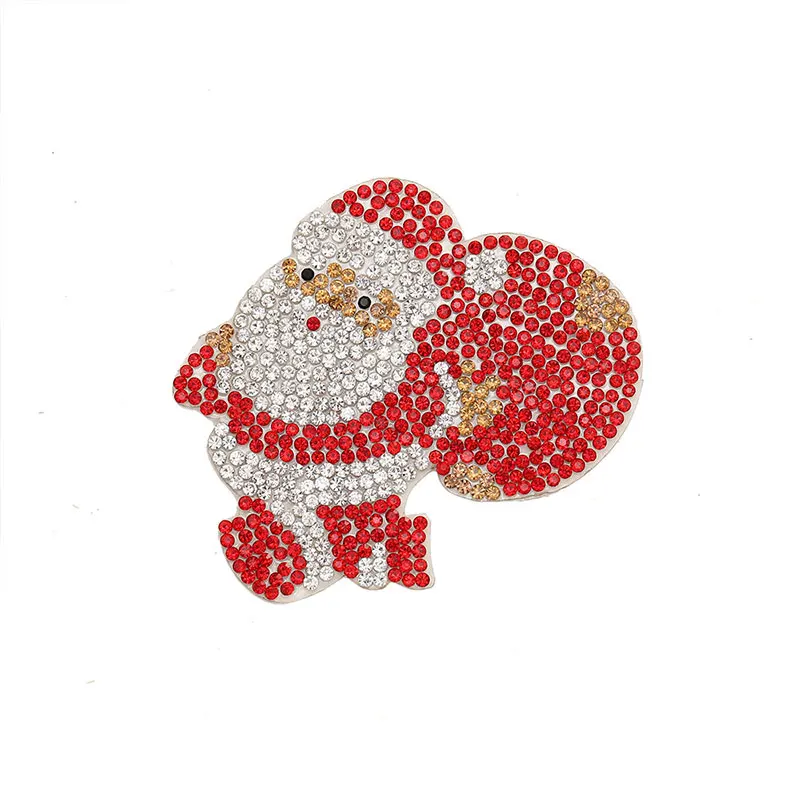 5 Stück Heiß begehrte Weihnachtsmann-Kristall-Aufnäher, Heißprägung, Heißbohrung, Weihnachtsserie, Accessoires, Dekoration – Detail 6