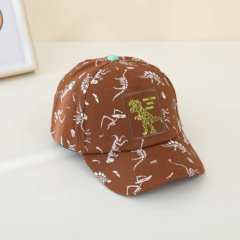 Children\'s Kids Baseball Cap for Girl Boy Spring Summer Baby Sun Hat Animal Dinosaur Printed Toddler Peaked Caps