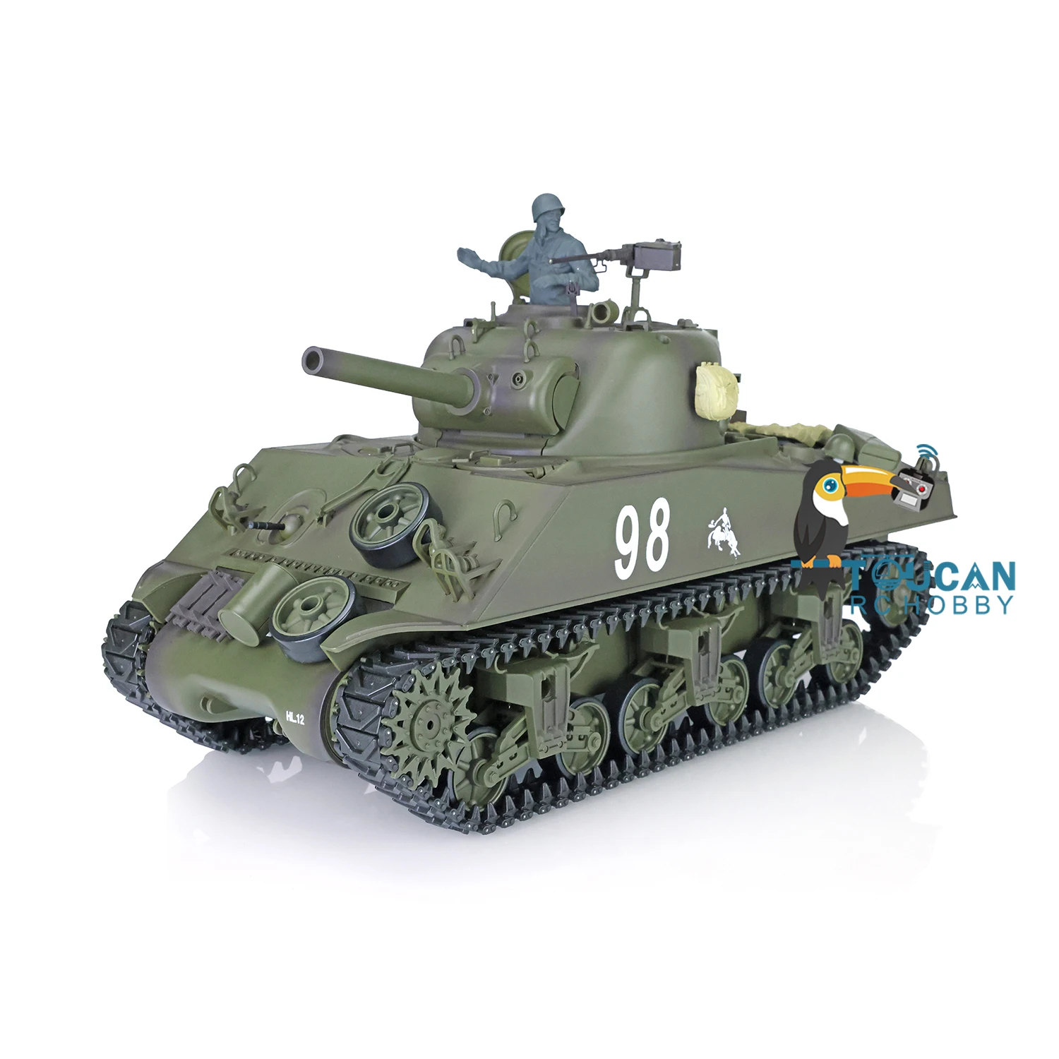 2.4G 1/16 Henglong 7.0 Plastic M4A3 Sherman RC Tank RTR Versie 3898 Afstandsbediening Model voor Historische Battle Fans