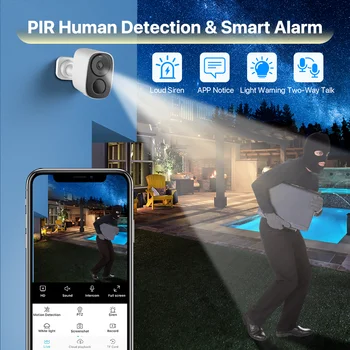 Vstarcam 2K Solar Security Cameras Wireless Outdoor Battery Powered Security Camera PIR Motion Alarm Cloud Storage Two Way Audio 5