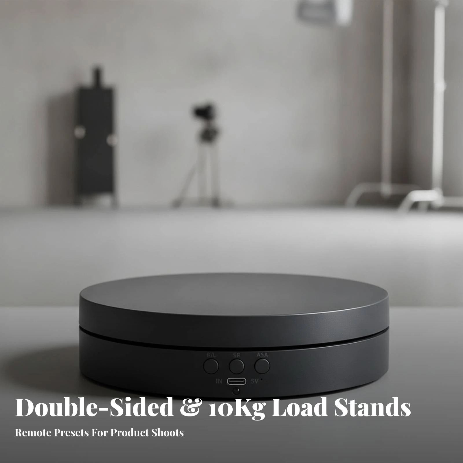 Rotating Serving Stand Battery Ready Electric Display Turntable with Wireless Controller Control Motorized Turntable with Mirror