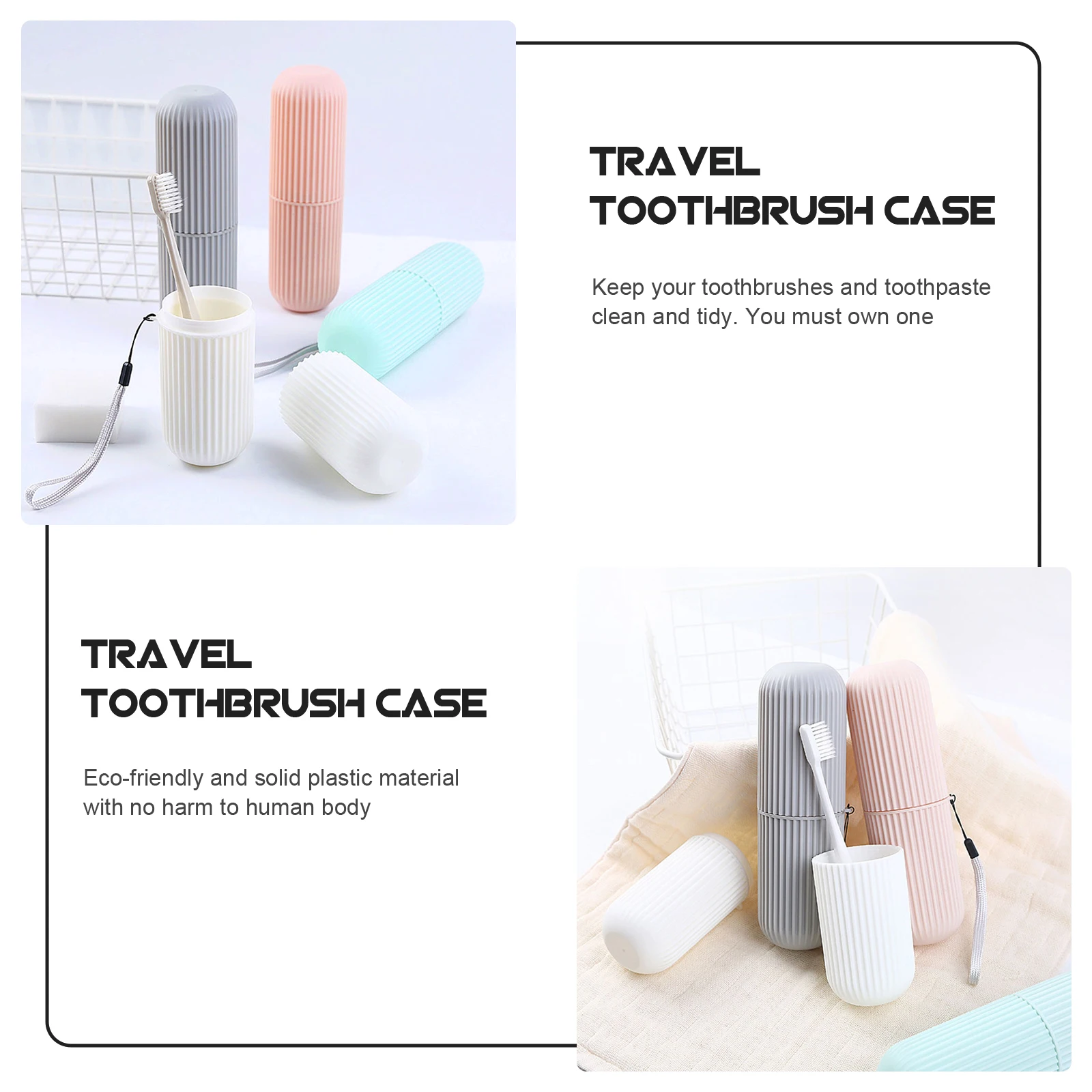 

3 Pcs Toothbrush Box Cup Case Travel Holder Wash for Traveling Brushing Container