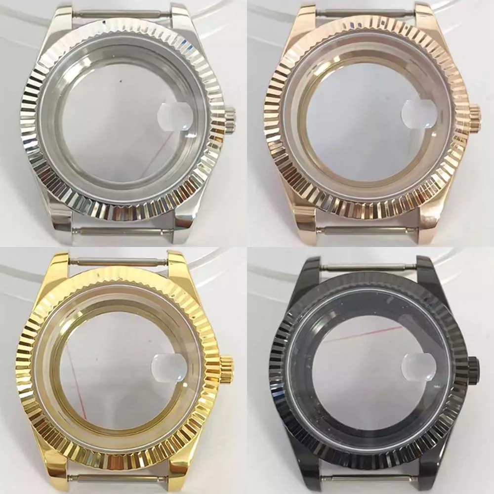 

Корпус часов 41 мм подходит для механизма 8285, прозрачное дно, сменный корпус из сапфирового стекла, золотой/розовый/черный/серебряный корпус