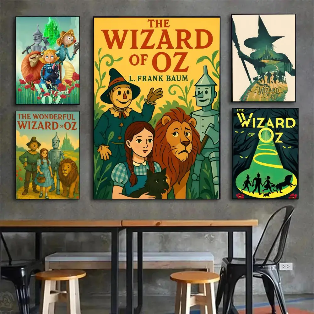 T-The W-Wonderful Wizard of Oz Cartoon Poster Poster Painting Wall Art Mural for Living Room Home Decor and Gifts