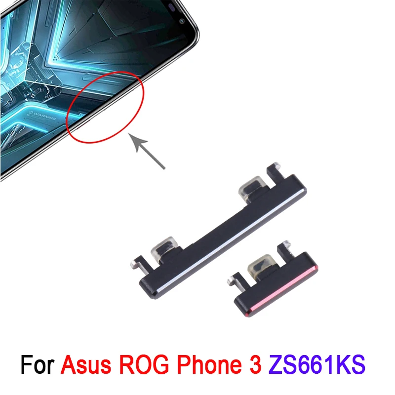 1set Power + Volume Control Button For Asus ROG Phone 3 ZS661KS (Red) Repair Replacement Spare Part