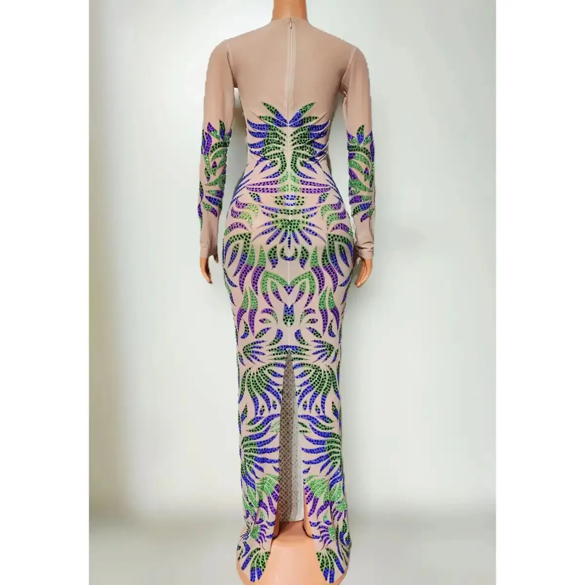 Club nocturno DJ Bar cantante femenina vestido de escenario de baile principal estampado Sexy falda adelgazante de diamante completo equipo de baile fiesta espectáculo temático