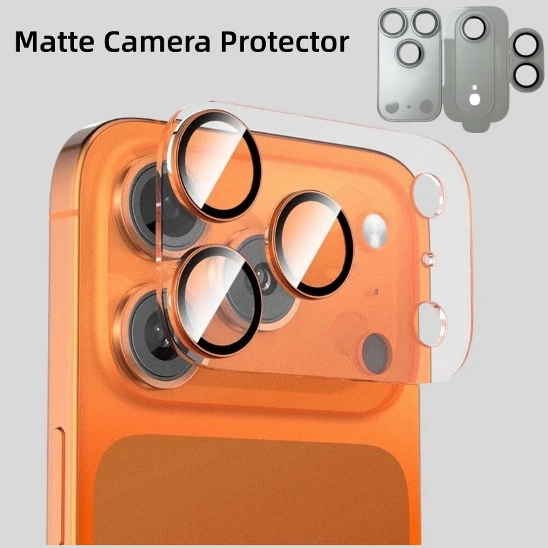 ماتي كاميرا الكمبيوتر حامي عدسة الزجاج آيفون 17 برو ماكس 17 الهواء ثلاثية الأبعاد غطاء كامل عودة عدسة الحال بالنسبة آيفون 17pro للصدمات