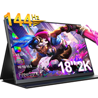 UPERFECT 2K Portable Gaming Monitor 144Hz 18 inch 2560x1600 QHD 100% sRGB FreeSync HDR Laptop Display Eye Care Matte IPS Screen