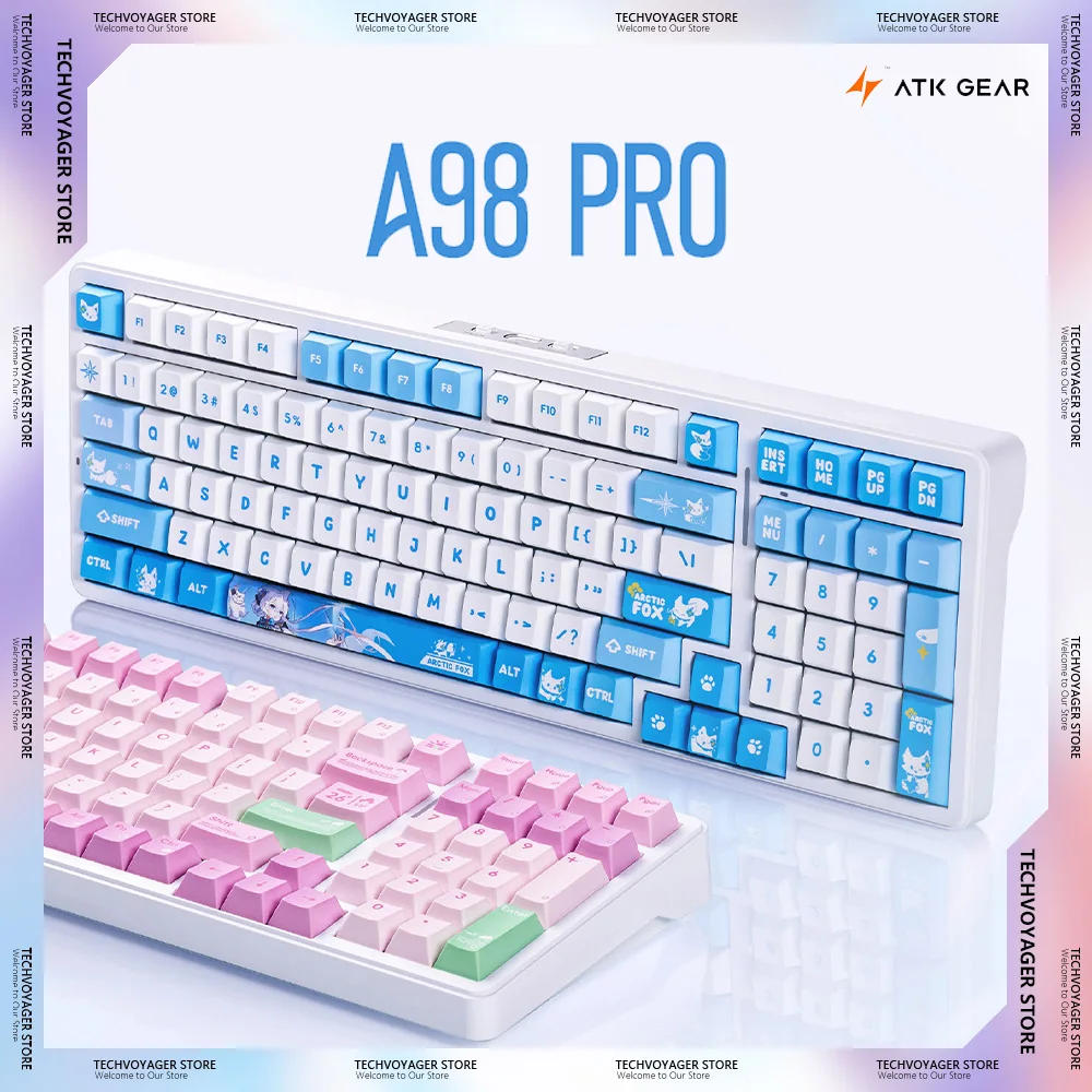 

ATK A98 PRO Mechanical Keyboard Hot Swap Low Delay Long Battery Life Custom Wireless Tri-Mode Gaming Keyboard PC E-Sports Gifts