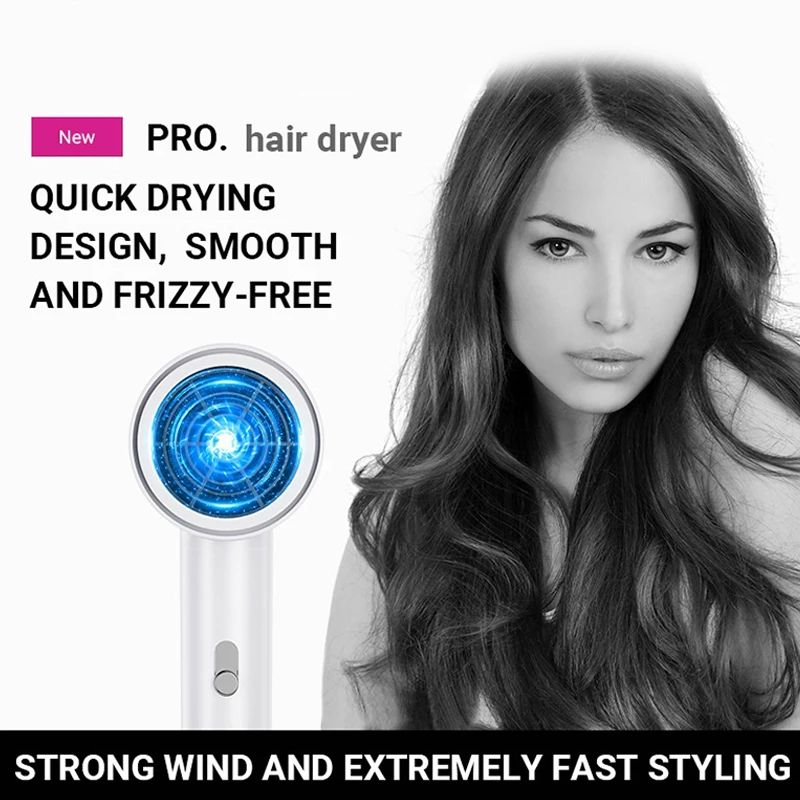 Hair Dryer Professional Low Noise Quick Drying Thermostat Dryer Ionic Hair Care Hair Dryer For Home Travel US/EU/UK Plug