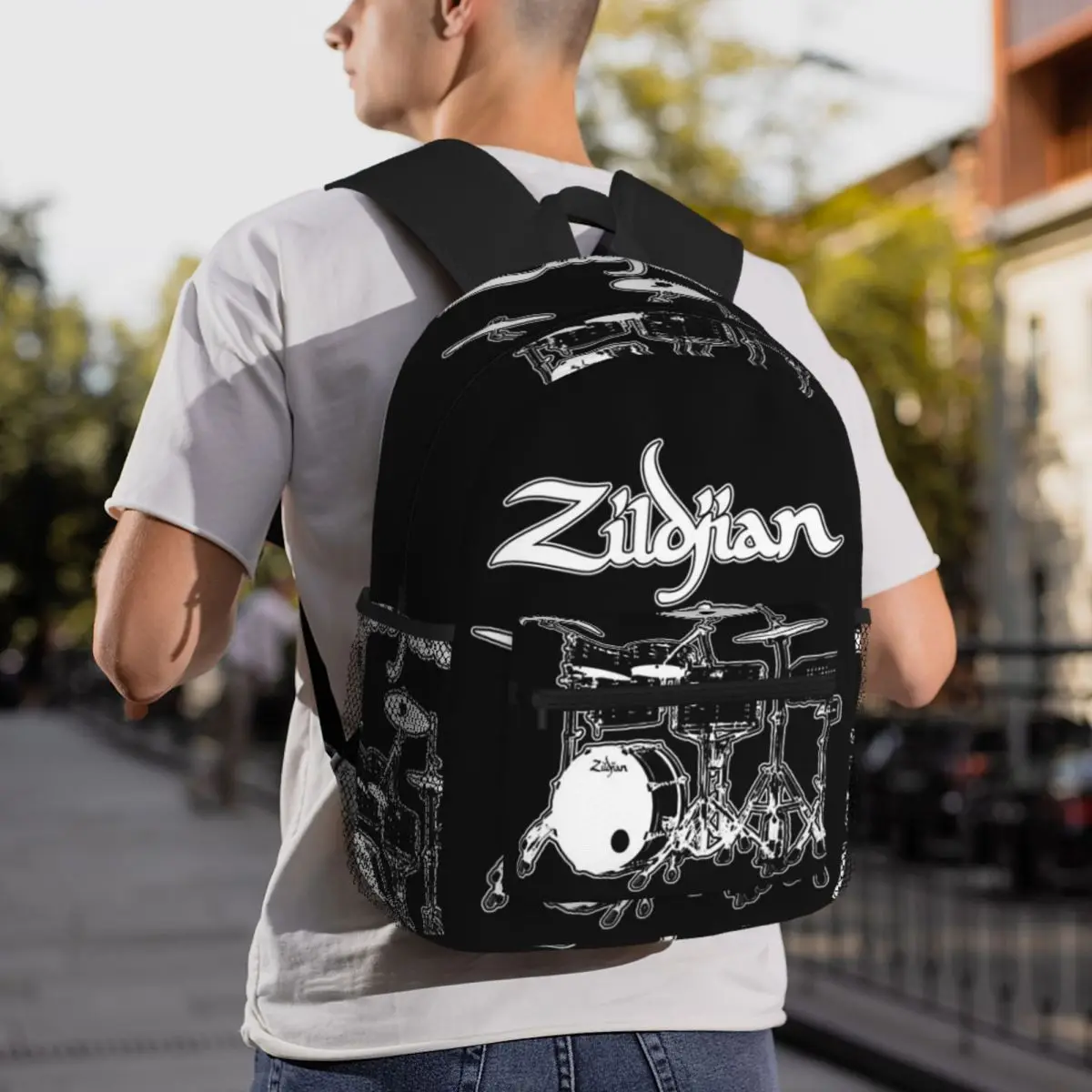 Zildjian Cymbals Drums Drummer Giutar Music Turkish Backpack Student BookBag Kids School Bag Computer Shoulder Bags Men Women